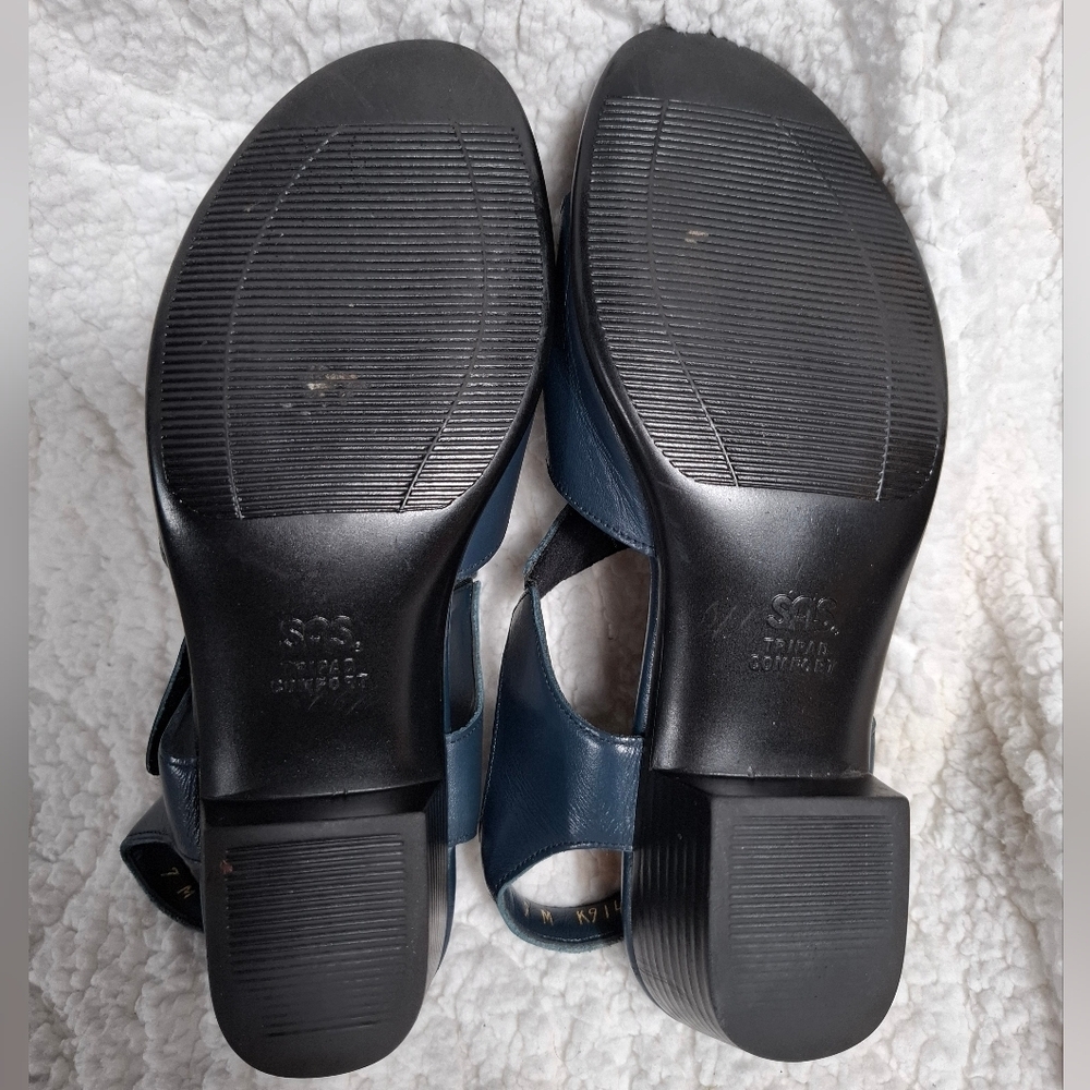 SAS Women's Tripad Comfort Sandals Leather Navy Blue Adjustable Size 7 - Picture 9 of 9